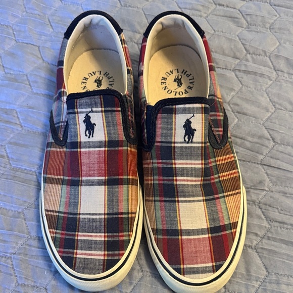 Polo Ralph Lauren Other - Polo by Ralph Lauren Red and Blue Plaid Slip-On Loafers